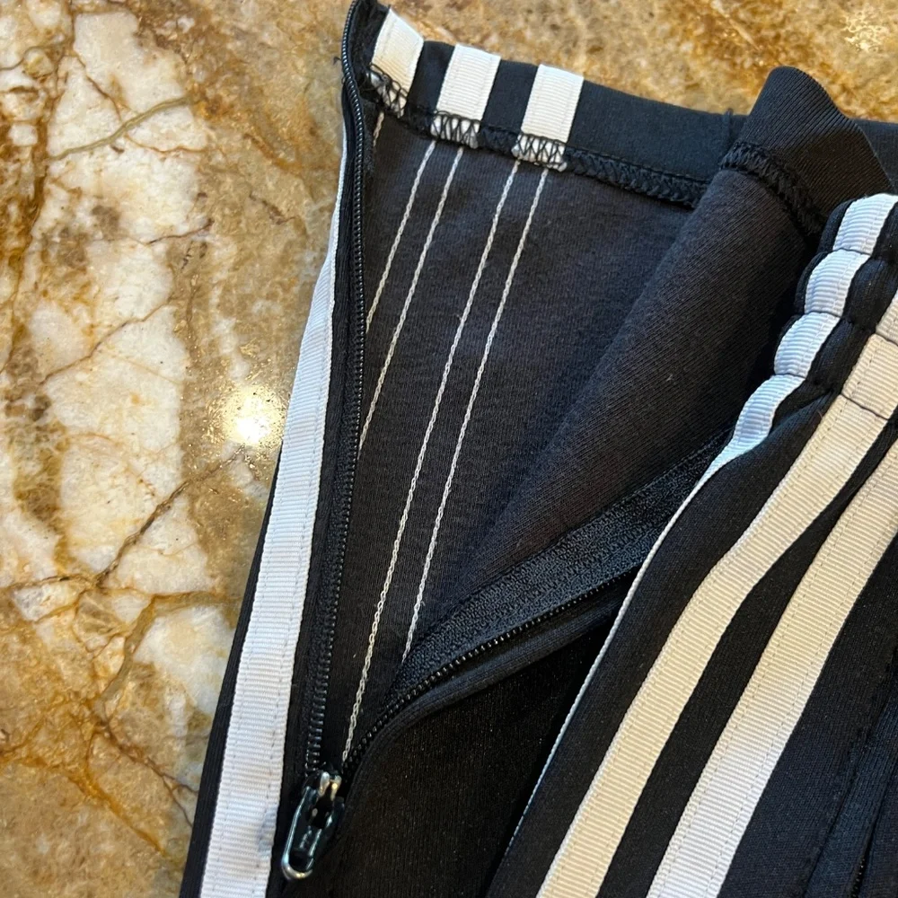 Adidas Three Stripe Track Pants- Women's US Size XS- Black and White - Picture 5 of 14